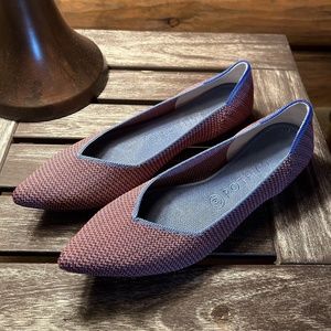 Rothy's The Point Flat Ballet Shoes Tangerine Triple Stitch Women's Size 10